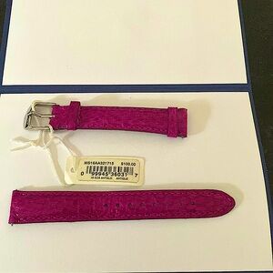 Genuine leather Michele watch band.